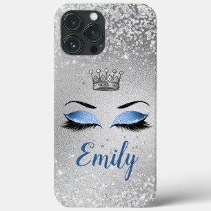 Ocean Blush Blue Glitter Eyes Monogram iPhone 13 Pro Max Hoesje
