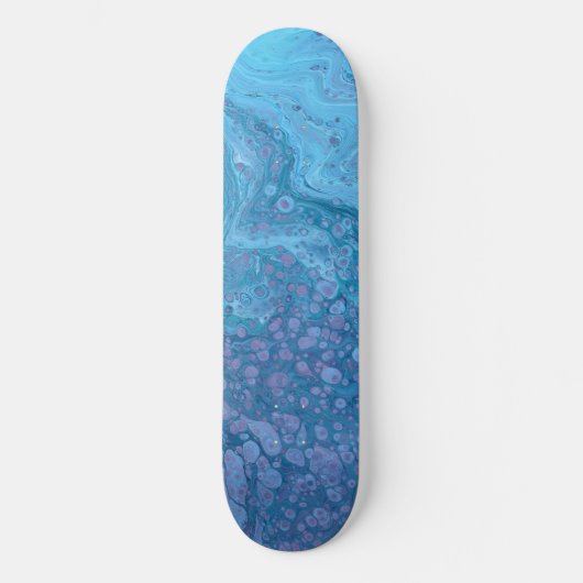 Ocean Breeze 3 Soft Blue Abstract Skateboard Deck (Recto)