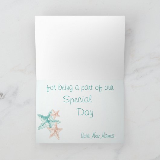 Ocean Breeze Beach Bruiloft Bedankt (Binnen)