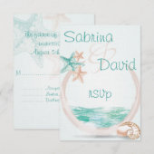 Ocean Breeze Beach Wedding RSVP (Devant / Derrière)