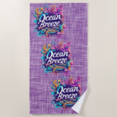 Ocean Breeze Paarse Strandlaken (Voorkant)