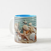 Ocean Breeze Seashell Mok (Voorkant links)