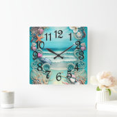 Ocean Breeze Vierkante Klok (Huis)