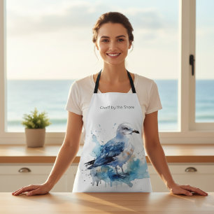 Ocean Breeze: Waterverf Zeemeeuw Schort