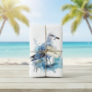 Ocean Breeze: Waterverf Zeemeeuw Theedoek
