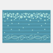 Ocean Bubble Escape Blue Stripe Cadeauverpakking Inpakpapier Vel (Voorkant 2)