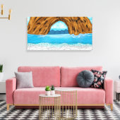 Ocean, Canyon en Mountains Digital Art Canvas Afdruk (Insitu (Woonkamer))