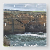Ocean Carved Wonders Vierkante Klok (Voorkant)