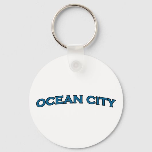 Ocean City Maryland Arching Text Logo Sleutelhanger (Voorkant)