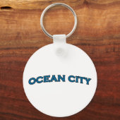 Ocean City Maryland Arching Text Logo Sleutelhanger (Voorkant)