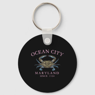 Ocean City Maryland Blauwe Krab sinds 1524 Gebogen Sleutelhanger