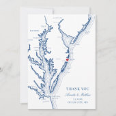 Ocean City Maryland Bruiloft Flat Dank u kaart (Voorkant)