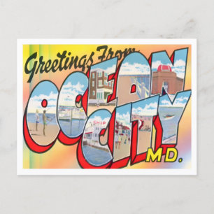 Ocean City, Maryland Carte Postale Grandes Lettres