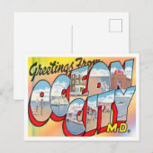 Ocean City, Maryland Carte Postale Grandes Lettres (Devant / Derrière)
