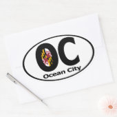 Ocean City Maryland Decal (set van 4) Ovale Sticker (Envelop)