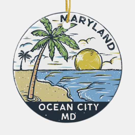 Ocean City Maryland Keramisch Ornament (Voorkant)