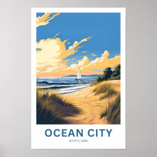 Ocean City Maryland Reisprint Poster