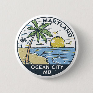 Ocean City Maryland Ronde Button 5,7 Cm