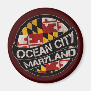 Ocean City Maryland vlag grunge magnet Magneet
