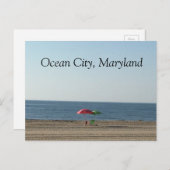 Ocean City MD Beach Briefkaart (Voorkant / Achterkant)