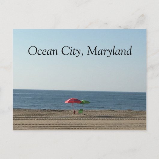 Ocean City MD Beach Briefkaart (Voorkant)