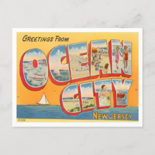 Ocean City, New Jersey Big Letters Briefkaart