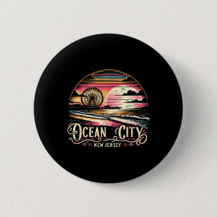Ocean City New Jersey Reizen Zomer Familie Vakanti Ronde Button 5,7 Cm