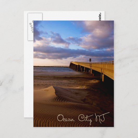 Ocean City New Jersey Sunset sur Bridge Carte post (Devant / Derrière)