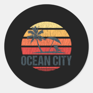 Ocean City NJ Md Beach Zon noodlijdend Ronde Sticker