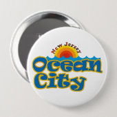 Ocean City NJ Ronde Button 4,0 Cm (Voorkant /achterkant)