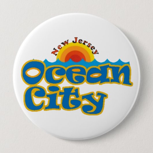 Ocean City NJ Ronde Button 4,0 Cm (Voorkant)