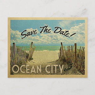 Ocean City Save the Date  Beach Nautical Aankondigingskaart