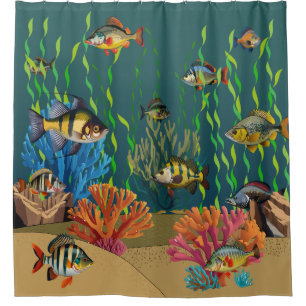 Océan coloré Coral Reef Douche rideau