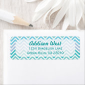Ocean Colors Chevron Étiquettes de adresse (En situation)