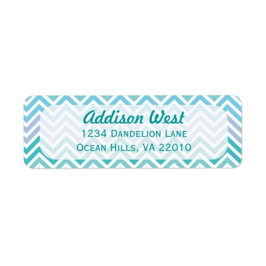 Ocean Colors Chevron Étiquettes de adresse (Devant)