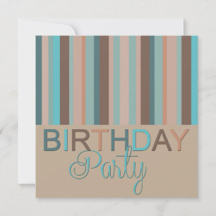 Ocean Colours Stripes Anniversaire Fête Invitation