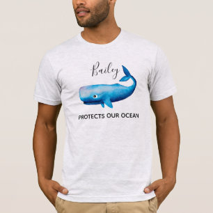 Ocean Conservation Waterverf Whale Zee Beach Name T-shirt