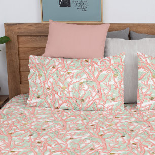 Ocean Coral Branches Seashells Pattern Kussensloop