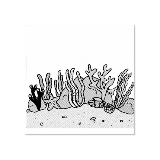 Ocean Coral Zee Floor Rubberstempel (Afrduk)
