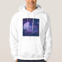 Ocean Cosmos Kwallen Witte Hoodie met Capuchon