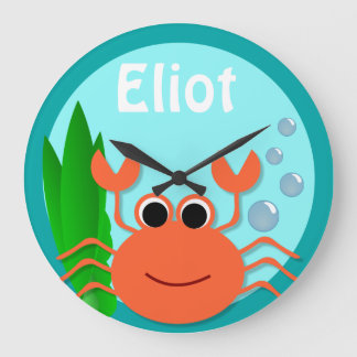 Ocean Crab Large Round Wall klok