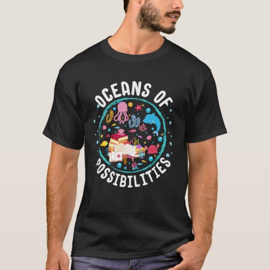 Ocean Creatures Summer Reading Possibilities Libra T-shirt (Voorkant)