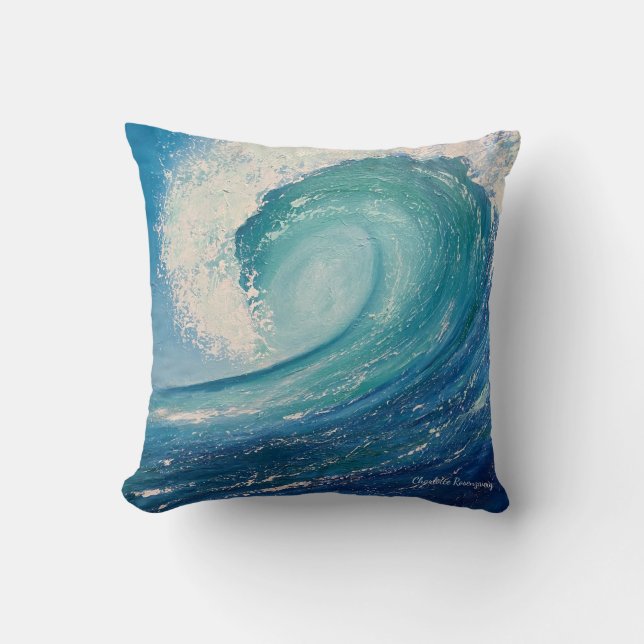 Ocean Curling Wave Pillow Kussen (Voorkant)