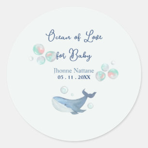 Océan d'amour pour autocollant de Baby shower