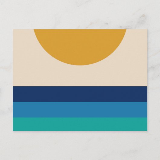Ocean Dawn Sunset Ocean Waves Minimalism Briefkaart (Voorkant)
