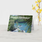 Océan de carte de voeux de joyeux anniversaire (Fleur jaune)