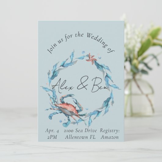 Océan des invitations de mariage à thème pour le m (Debout devant)