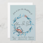 Océan des invitations de mariage à thème pour le m (Devant / Derrière)