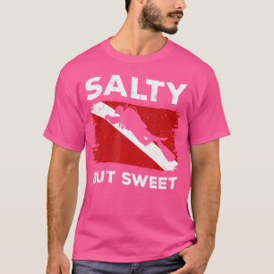 Ocean Diver Vlag Zout Maar Zoete Grappige Quote Sc T-shirt