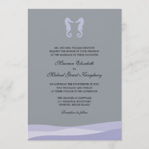 Ocean Double Seahorse Wedding Invitations Kaart